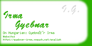 irma gyebnar business card